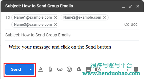 Gmail 中的撰写和发送电子邮件选项